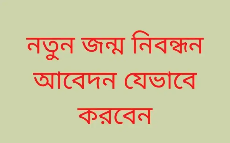 নতুন জন্ম নিবন্ধন আবেদন