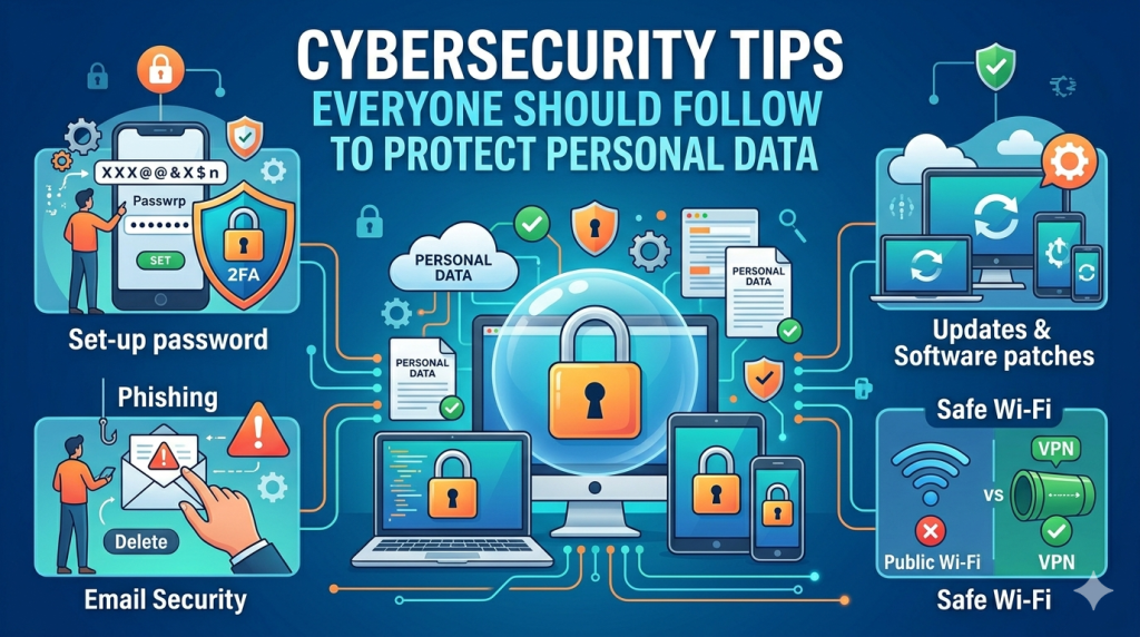 cybersecurity tips, how to protect personal data, online security tips, password security tips, how to prevent identity theft, best password manager, two-factor authentication guide, how to avoid phishing emails, protect personal information online, internet safety tips, data privacy tips, how to secure home Wi-Fi, best antivirus software, how to create strong passwords, VPN for online privacy, how to spot phishing scams, protect financial data online, cybersecurity for beginners, how to prevent data breach, email security tips, social media privacy tips, how to encrypt data, ransomware protection, safe browsing tips, how to secure smartphone, online fraud prevention, cybersecurity best practices, digital privacy protection, how to backup data, cyber threat prevention