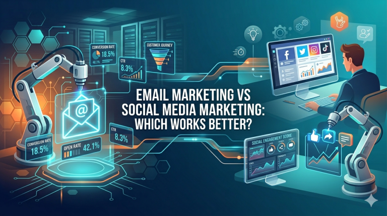 email marketing, social media marketing, email marketing vs social media, digital marketing strategy, email marketing tips, social media marketing tips, email campaigns, social media campaigns, email marketing ROI, social media ROI, best marketing channel, online marketing, email list building, social media growth, email automation, social media advertising, email newsletter, content marketing, marketing strategy, email open rates, social media engagement, email click-through rate, social media reach, email segmentation, social media algorithm, email personalization, social media content, email conversion rate, social media conversion, email subscribers, social media followers, Mailchimp, ConvertKit, ActiveCampaign, Facebook marketing, Instagram marketing, TikTok marketing, LinkedIn marketing, Twitter marketing, YouTube marketing, Pinterest marketing, email marketing for beginners, social media marketing for beginners, email marketing best practices, social media best practices, marketing automation, lead generation, customer retention, email drip campaigns, social media strategy, organic social media, paid social media, email deliverability, social media analytics, email analytics, marketing funnel, brand awareness, audience building, community building, customer engagement, email marketing tools, social media tools, small business marketing, marketing for entrepreneurs, digital marketing tips, email vs social media ROI, marketing comparison, integrated marketing, cross-channel marketing, online business marketing, email marketing guide, social media marketing guide, marketing trends 2026, best email marketing platforms, best social media platforms for business, content strategy, lead magnets, email opt-in, social proof marketing, viral marketing, direct marketing, permission-based marketing, marketing budget, cost-effective marketing