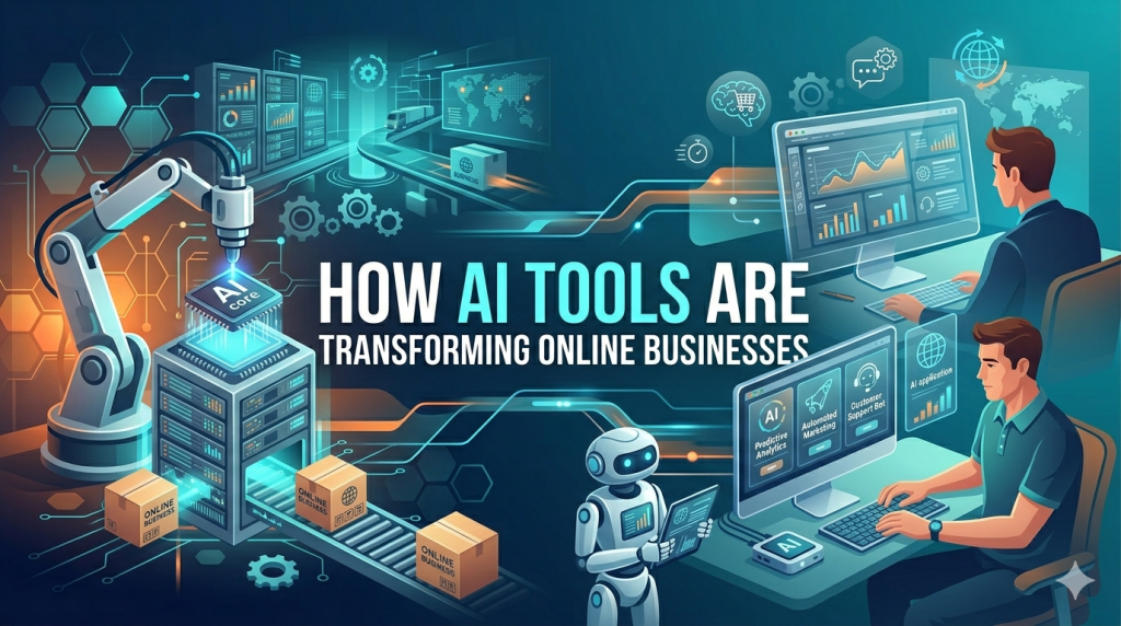AI Tools for Business, Artificial Intelligence, Online Business, AI Marketing, AI Content Creation, AI Customer Service, AI Chatbots, AI Sales Tools, AI E-commerce, AI Personalization, AI Email Marketing, AI Analytics, Business Automation, AI Fraud Detection, Machine Learning, Predictive Analytics, AI Writing Tools, AI SEO, Digital Transformation, AI for Small Business, AI Product Development, AI Business Intelligence, Generative AI, AI Workflow Automation, AI Dynamic Pricing, AI Lead Generation, Online Business Growth, AI Tools 2026, Future of Business, AI Implementation
