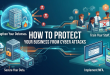 cybersecurity, cyber attacks, protect business from cyber attacks, business cybersecurity, cybersecurity tips, cyber threats, ransomware protection, phishing prevention, malware protection, DDoS attacks, data breach prevention, business data protection, network security, endpoint security, email security, cloud security, cybersecurity policy, employee cybersecurity training, security awareness training, phishing simulation, password security, multi-factor authentication, MFA, two-factor authentication, password manager business, cybersecurity for small business, small business security, firewall protection, VPN for business, remote work security, data encryption, data backup strategy, 3-2-1 backup rule, incident response plan, business continuity planning, cyber insurance, cybersecurity compliance, GDPR compliance, HIPAA compliance, PCI DSS compliance, managed security services, penetration testing, vulnerability assessment, cybersecurity best practices, insider threats, social engineering attacks, spear phishing, business email compromise, wire fraud prevention, access control, least privilege principle, network segmentation, Wi-Fi security, WPA3 encryption, endpoint protection, patch management, software updates security, mobile device management, device encryption, cloud security best practices, email filtering, SPF DKIM DMARC, cybersecurity culture, cybersecurity strategy, cyber risk management, cybersecurity tools, antivirus software business, cybersecurity awareness, cyber defense, information security, IT security, digital security business, cybersecurity guide, cybersecurity for entrepreneurs, online security business, cybersecurity planning, security assessment, cybersecurity investment, protect business data, prevent data breach, cybersecurity 2026, business security tips, cyber resilience, security-first culture, cybersecurity training program