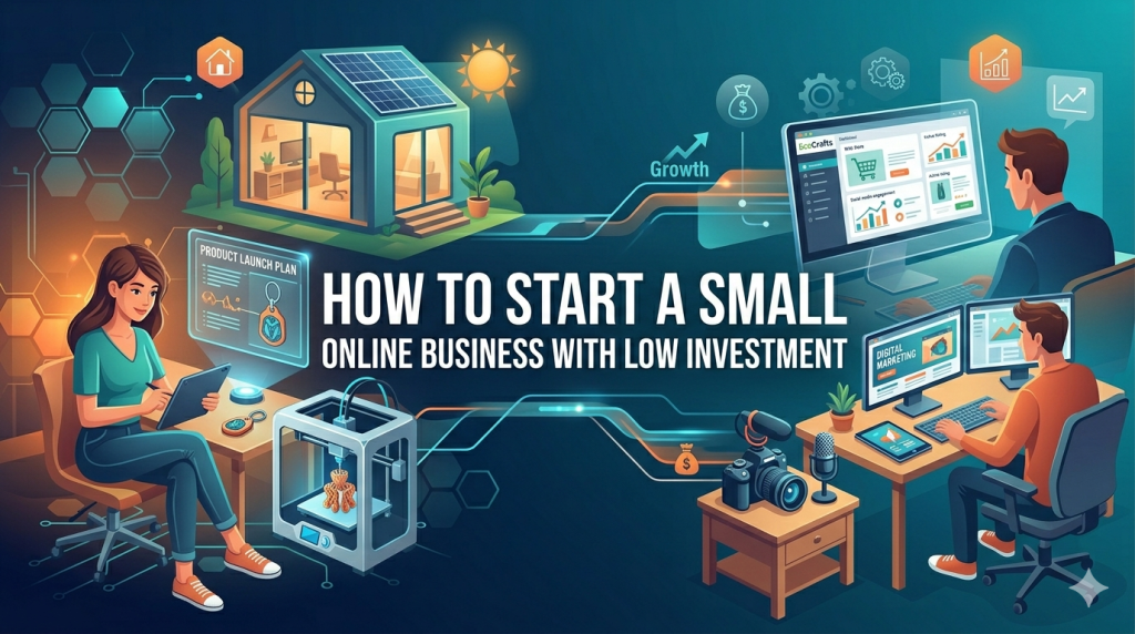 small online business, low investment business, start online business, online business ideas, dropshipping, affiliate marketing, freelancing, digital products, print on demand, work from home, online entrepreneurship, side hustle, ecommerce, small business tips, business on a budget, make money online, passive income, content marketing, SEO, social media marketing, email marketing, online store, startup ideas, low cost business, solopreneur, home based business, business growth, online marketing, website building, brand building, business model, self employment, financial freedom, digital marketing, online income, bootstrapping, niche business, business strategy, scalable business, beginner business