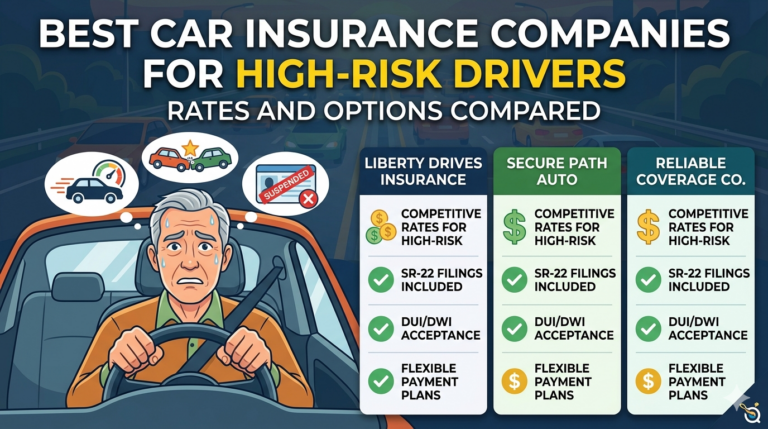 best car insurance for high risk drivers 2026, high risk auto insurance rates, SR-22 insurance companies, cheap car insurance after DUI, non standard car insurance options, car insurance with bad driving record, high risk driver insurance comparison, best insurance after accidents and violations, DUI car insurance rates compared, how to get car insurance with a bad record