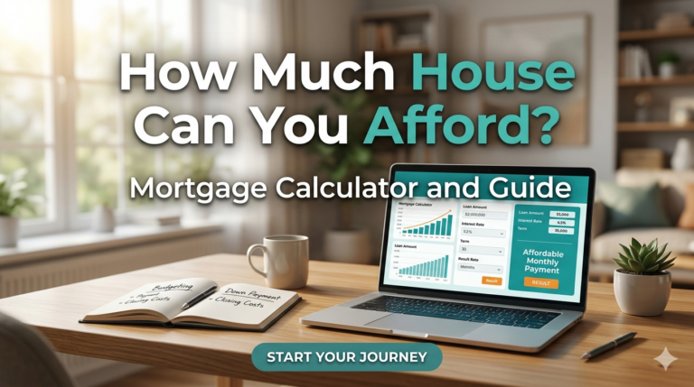 how much house can I afford, mortgage affordability calculator, home buying guide 2026, first time home buyer tips, mortgage payment calculator, how much mortgage can I qualify for, down payment for a house, debt to income ratio mortgage, true cost of homeownership, mortgage pre-approval guide