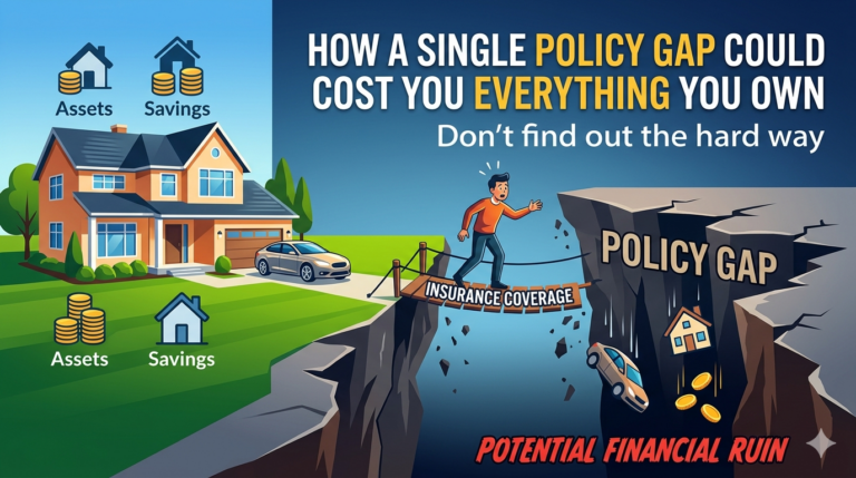 insurance policy gaps explained, what insurance doesn't cover, hidden insurance exclusions, flood insurance coverage gap, liability insurance limits, umbrella insurance guide, renters insurance importance, home insurance exclusions 2026, life insurance coverage gaps, how to avoid insurance claim denial
